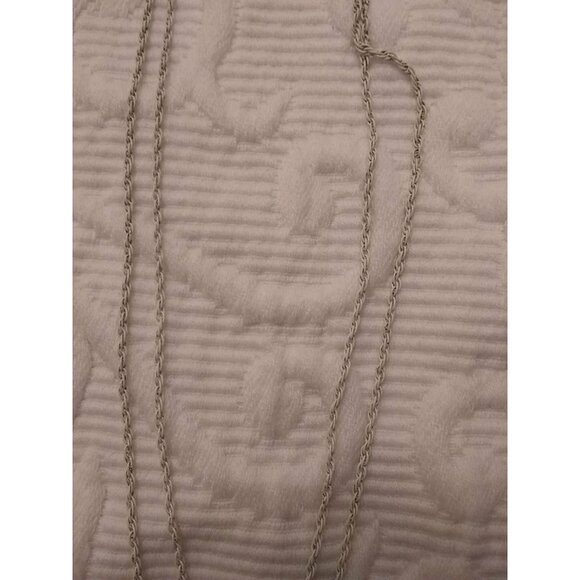 Vtg Crown Trifari Necklace white enamel on metal tassel butterfly floral READ - Picture 8 of 12